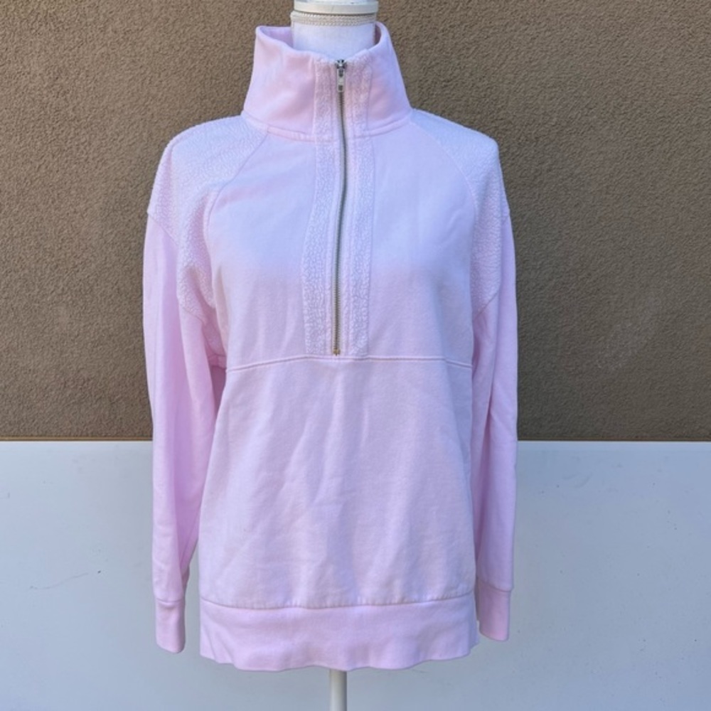 PINK VS Half Zip Pale Pink Pullover Size S